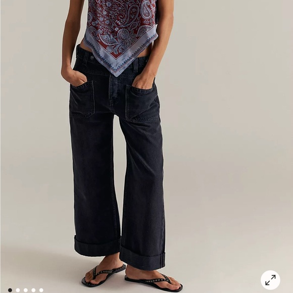 FREE PEOPLE WE THE FREE palmer cuffed jeans in chalkboard NWT 29 - Picture 8 of 17